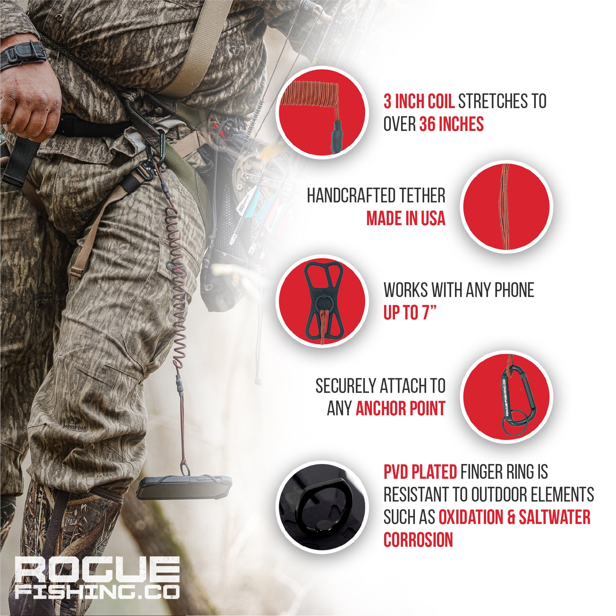 Fly Rod Tether THE PROTECTOR™ Phone Tether XD – Rogue Fishing Co.