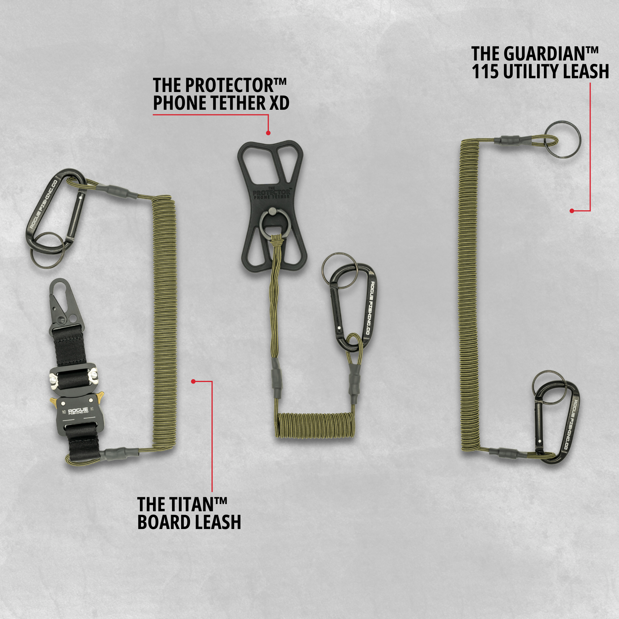 Rogue Fishing Guardian 115 Tether Rogue Fishing Co. Guardian 115 Utility  Leash - Yellow Kayak Gear Tether